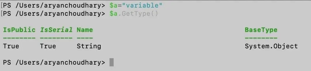 Types of variable